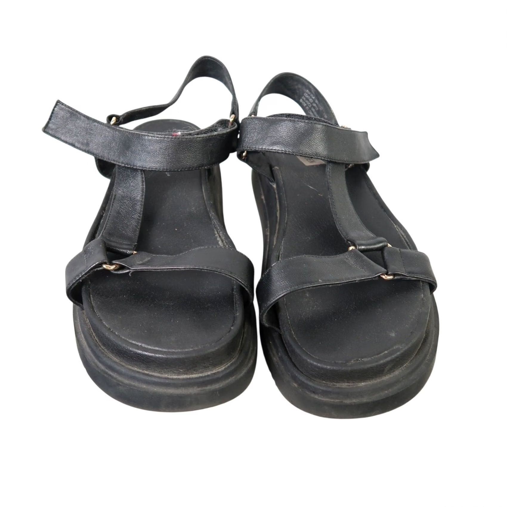 Steve Madden Steve Madden Matina Black Leather Flatform Strappy Sandals 10 Women Sandal Black Flatform Strappy Adjustable Strap 10 Women Size US 10 / IT 40 - 3 Thumbnail