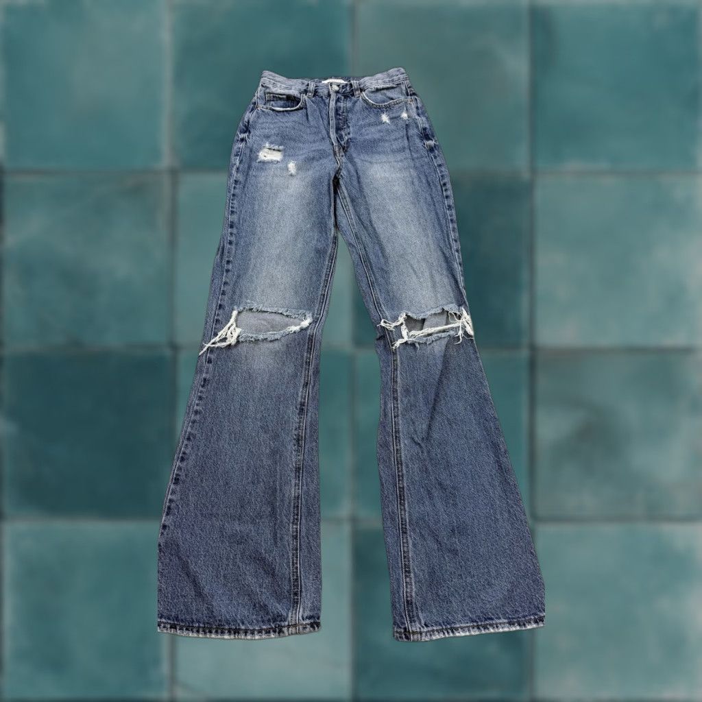 Pacsun Pacsun Jeans Womens 26 Blue High Rise Bootcut Distressed Ripped Denim Flare Size 26" / US 2 / IT 38 - 1 Thumbnail
