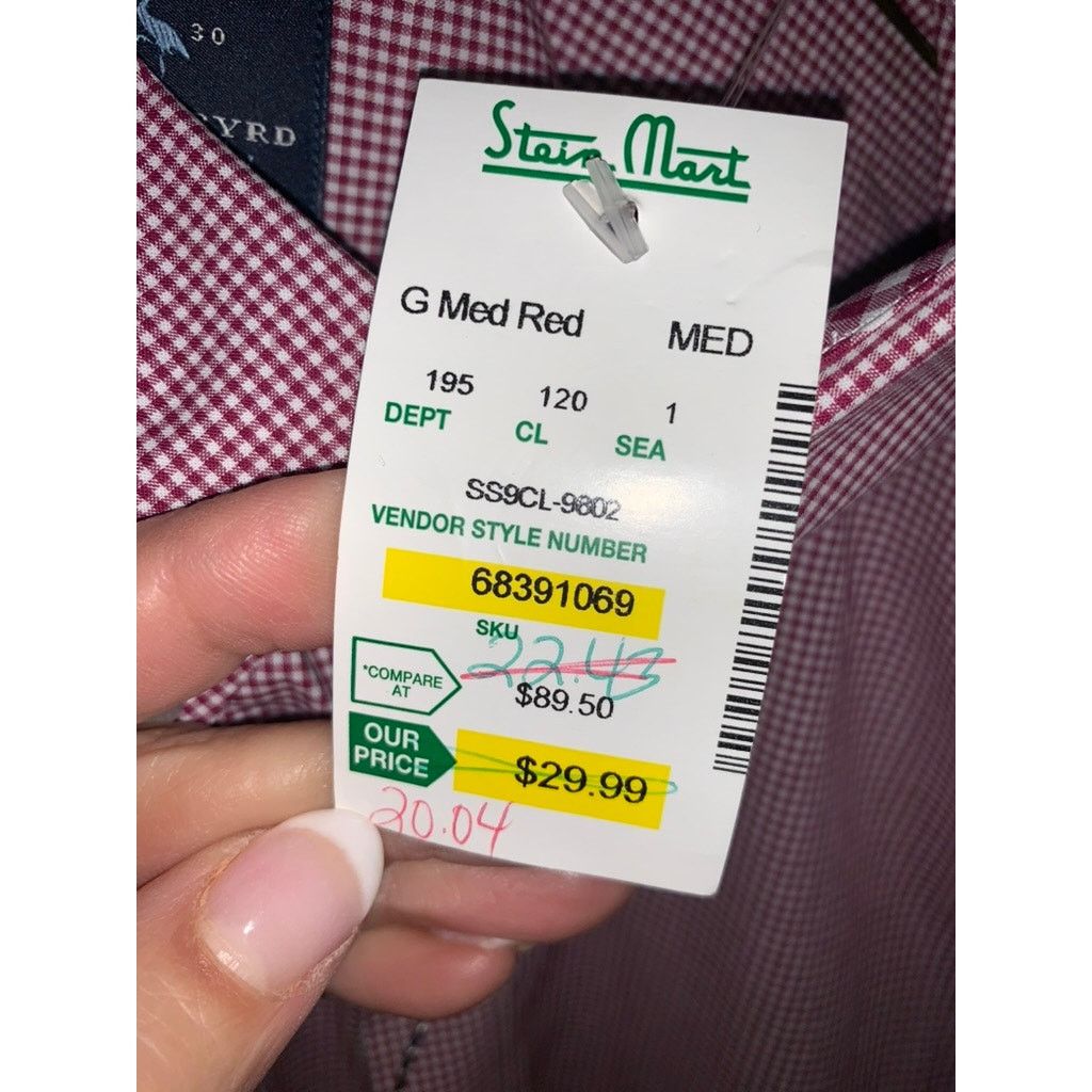 Tailorbyrd NWT TAILORBYRD Collection Mens Medium Red Check Short Sleeve Size US M / EU 48-50 / 2 - 4 Thumbnail