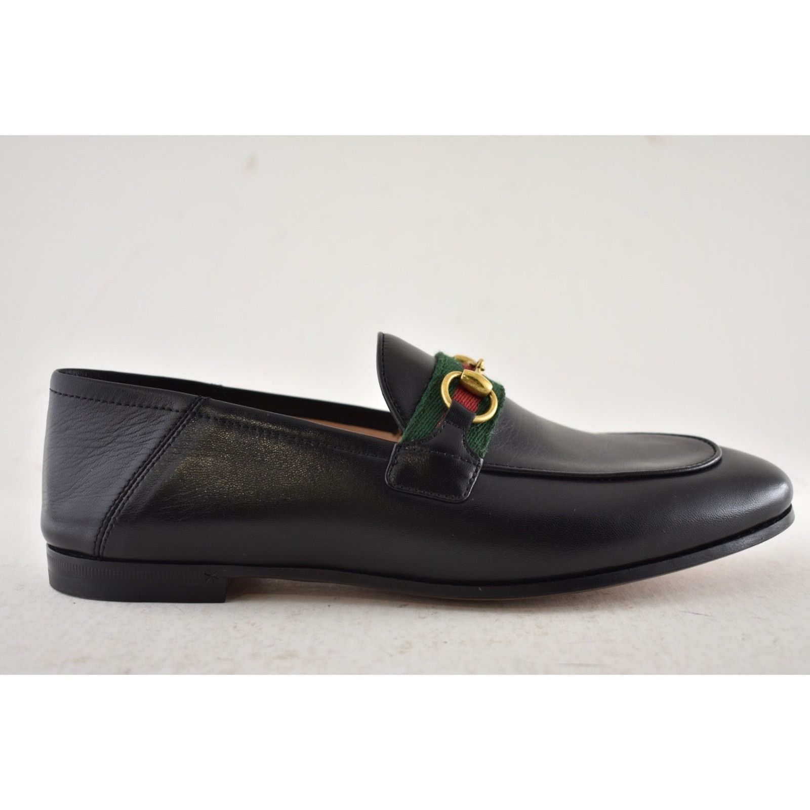 Gucci Black Leather Web Horsebit Slipper Flat Loafer 36.5 Size US 6.5 / IT 36.5 - 2 Thumbnail