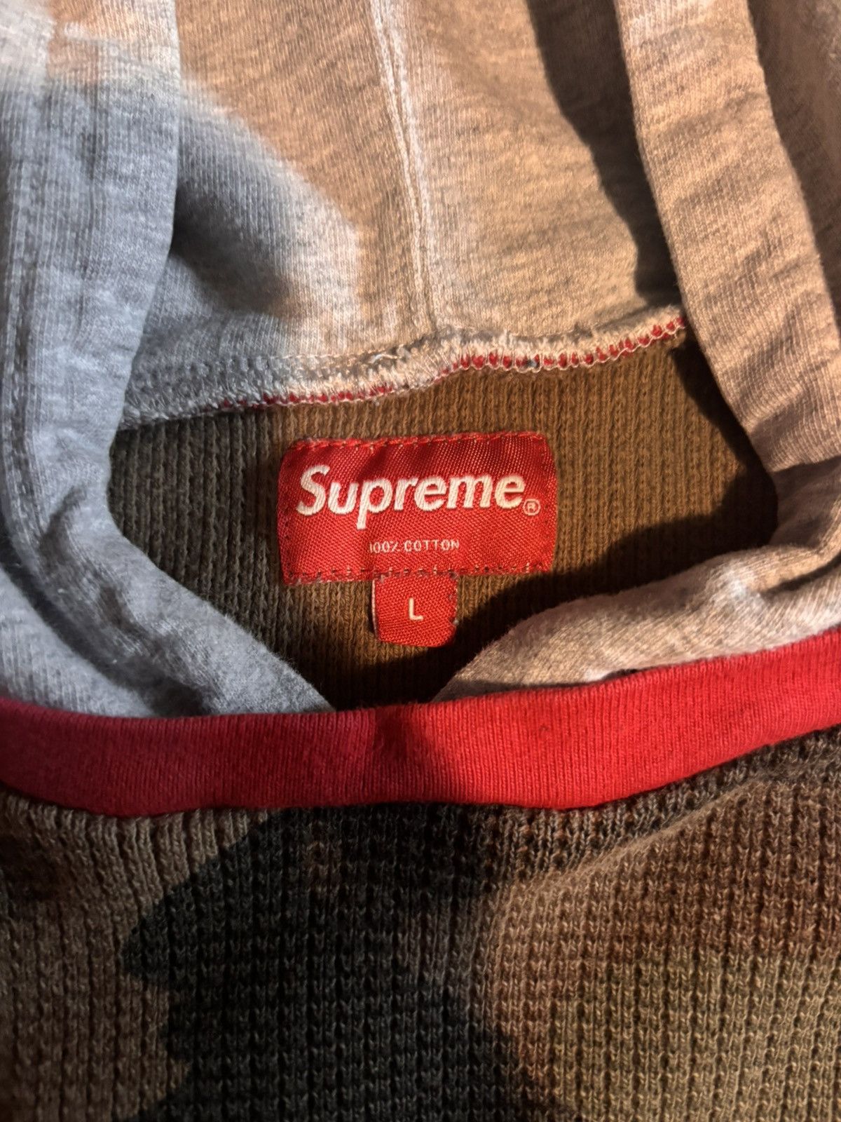 Supreme Supreme Hooded Waffle Ringer Woodland Camo FW17 Size US L / EU 52-54 / 3 - 3 Thumbnail