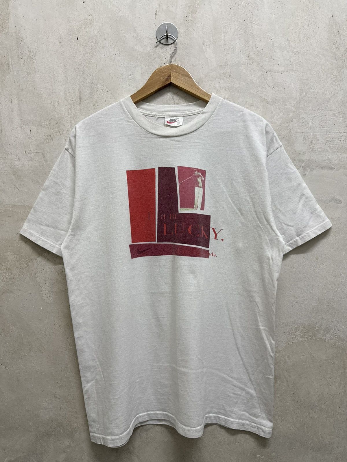 Nike Vintage 90s Nike Tiger Woods “I am Lucky” t shirt Size US M / EU 48-50 / 2 - 1 Thumbnail