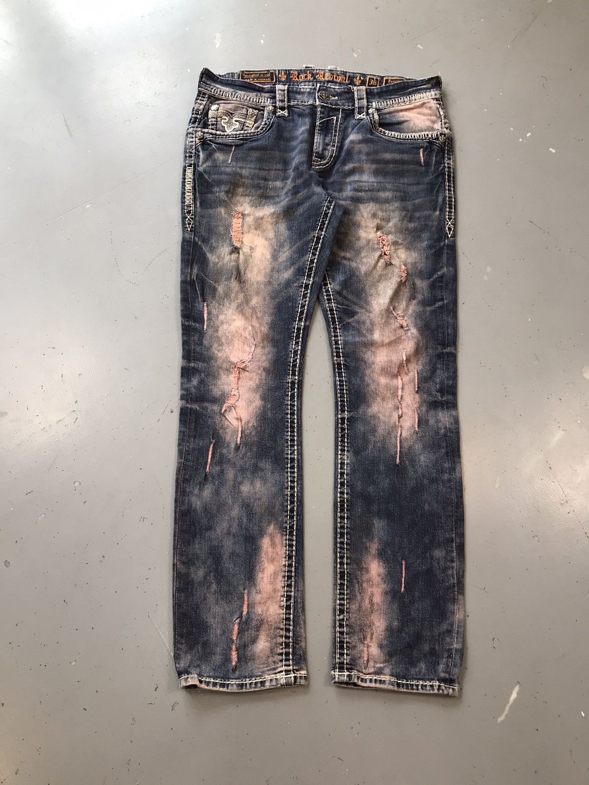 Rock Revival Vintage rock revival bleached distressed denim Size US 36 / EU 52 - 2 Thumbnail