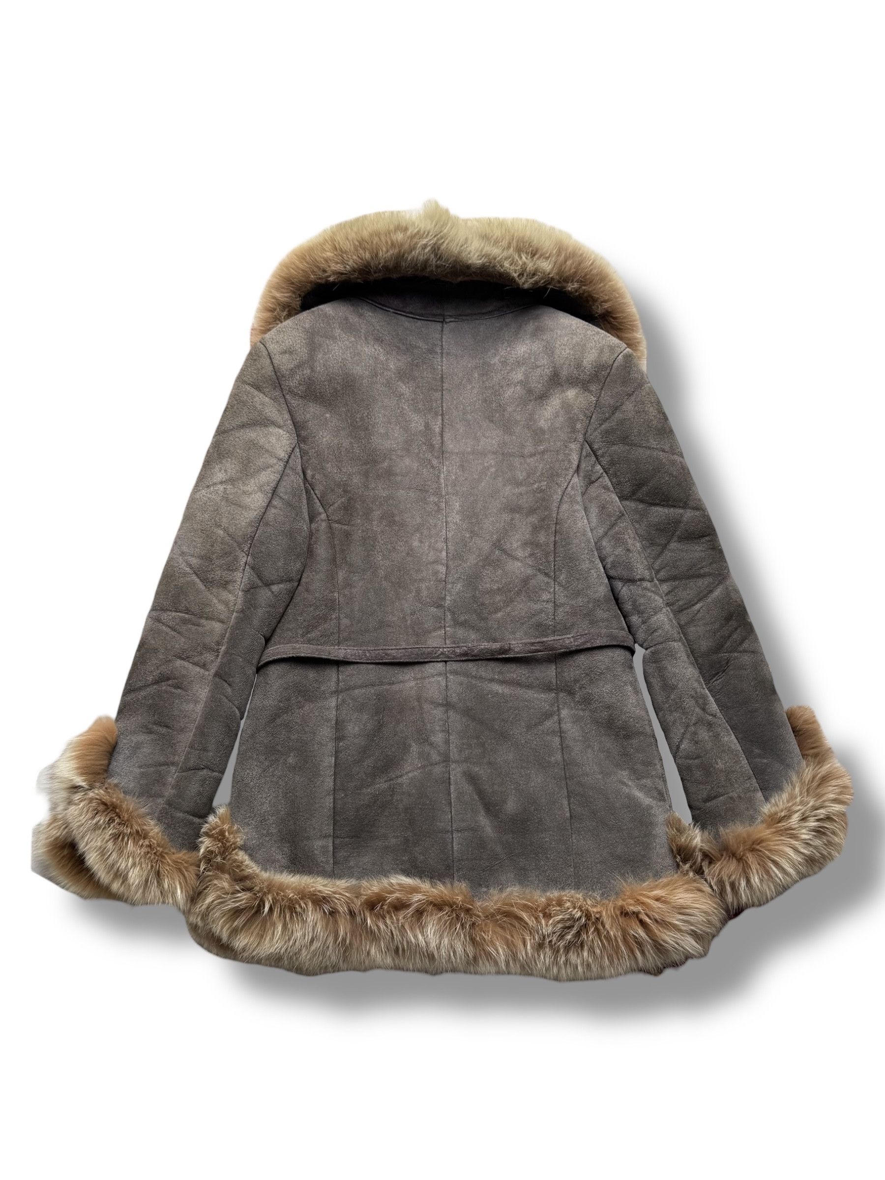 Vintage 90's Real Sheepskin Coat With Real Fur Details (V411) Size M / US 6-8 / IT 42-44 - 8 Thumbnail
