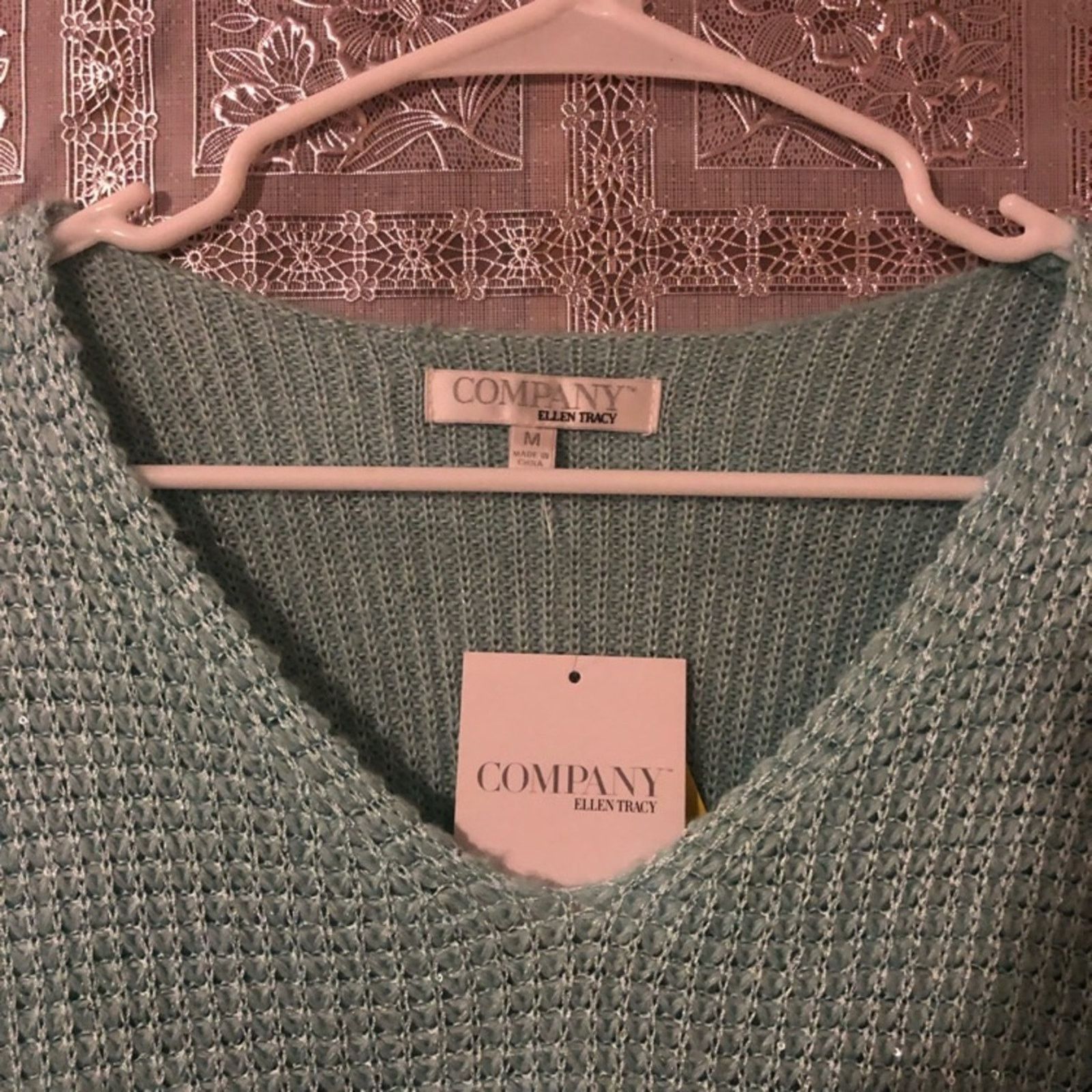 Ellen Tracy NWT Company Ellen Tracy Green Embellished Sweater Size M / US 6-8 / IT 42-44 - 4 Thumbnail
