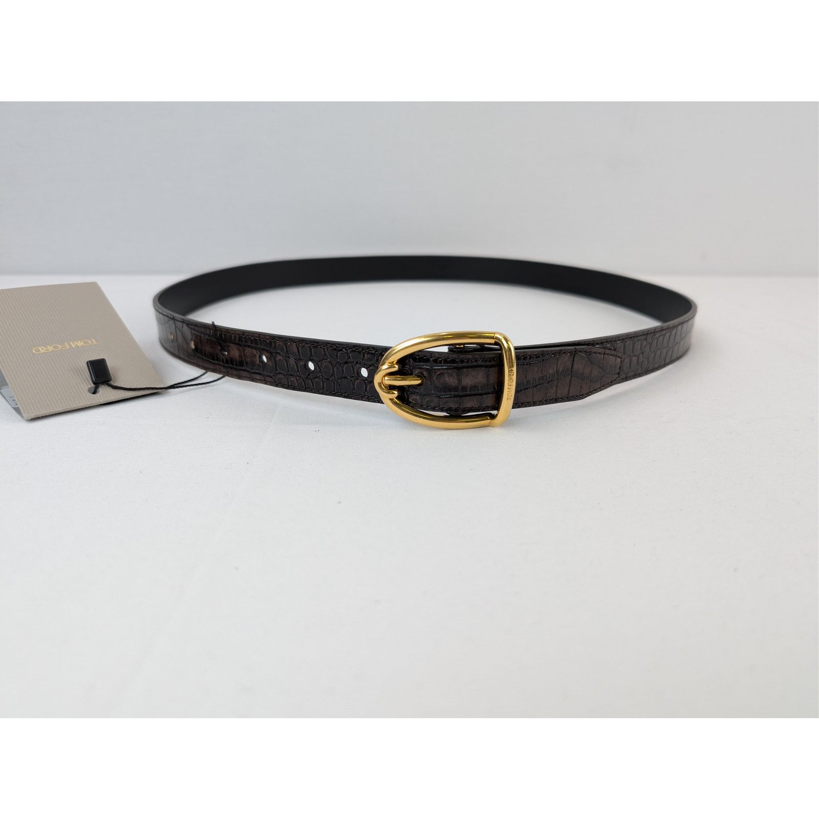 Tom Ford o1rshd1 Size: 110 / pin-buckle croc-embossed calfskin belt Size 44 - 2 Thumbnail
