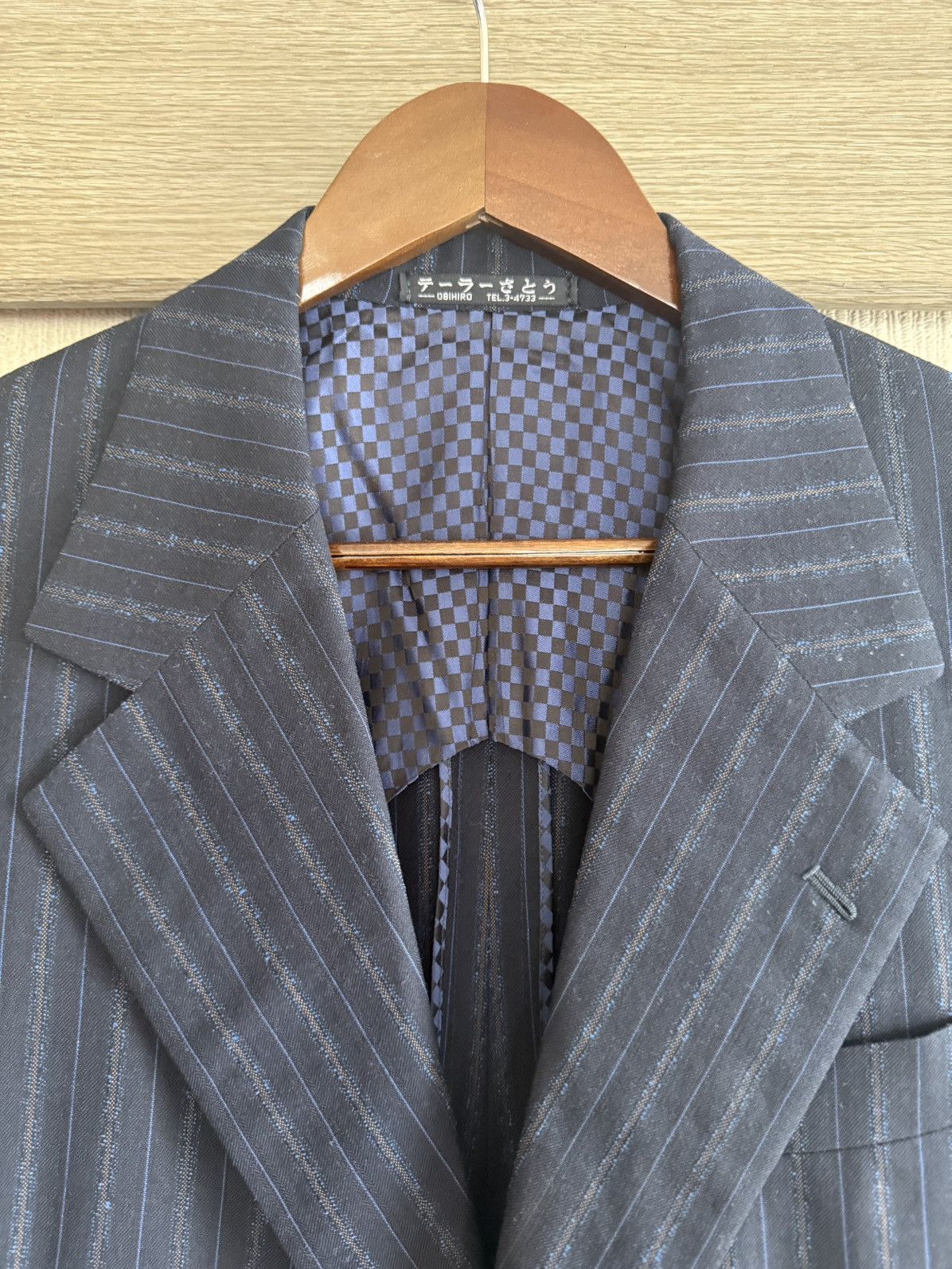 Other Spring&Autumn Japanese Vintage Navy Stripe Tailored Jacket Size 38S - 4 Thumbnail