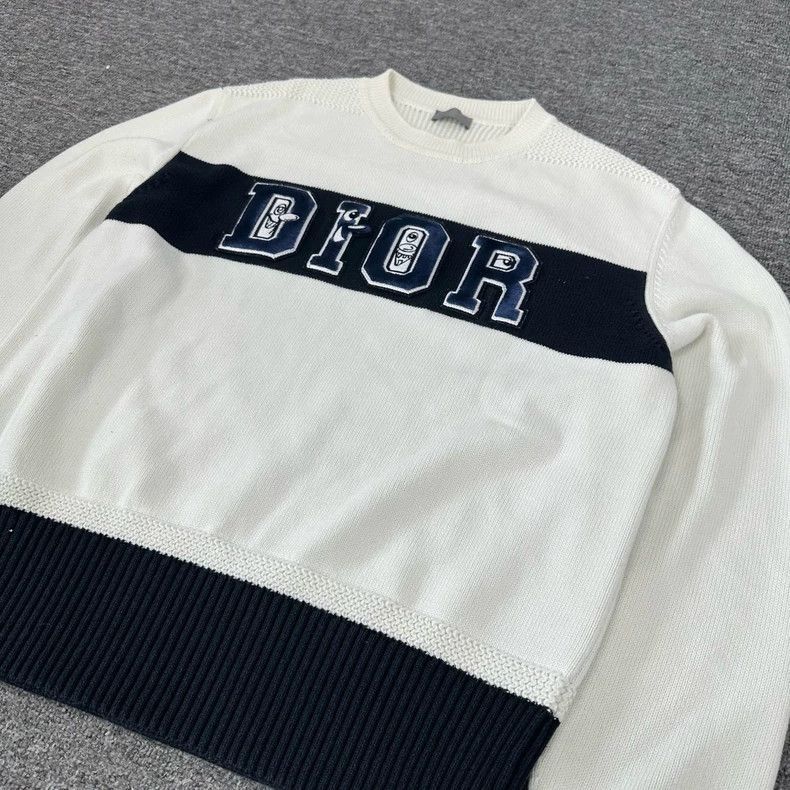 Dior Dior Color Block Knit Sweater with Logo-2506 Size L / US 10 / IT 46 - 3 Thumbnail