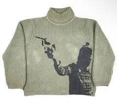 Japanese Brand Green zippered turtleneck sweater Size US L / EU 52-54 / 3 - 3 Thumbnail