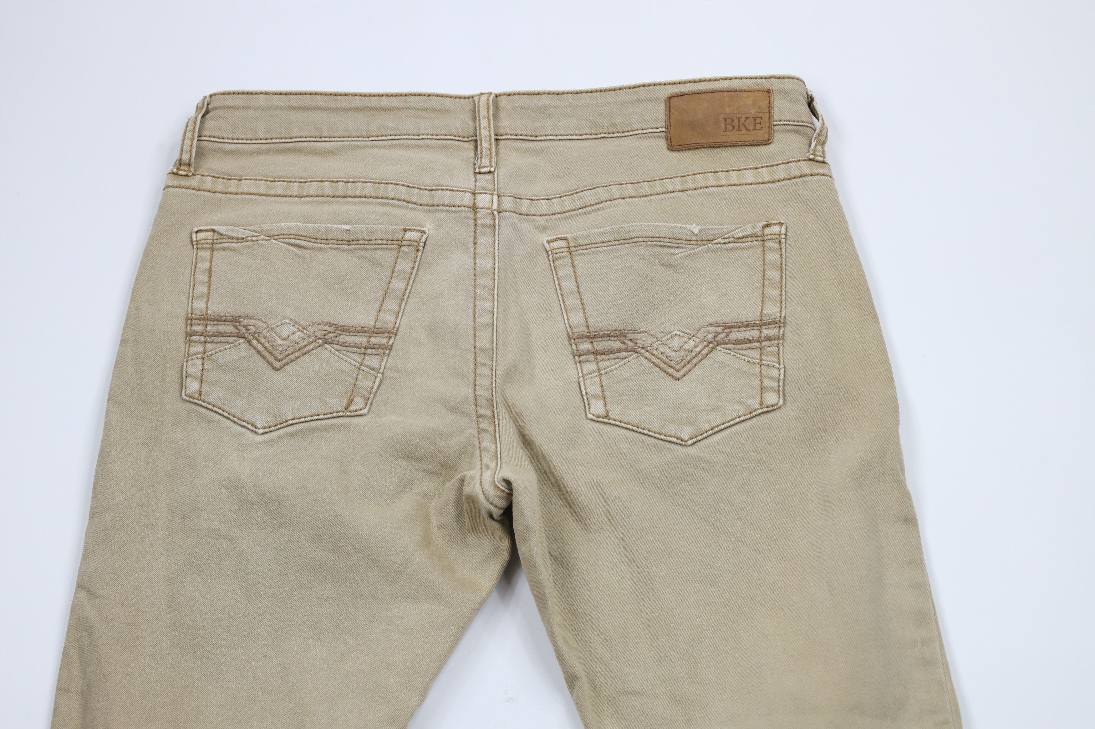BKE × Vintage Buckle BKE Stitch Stretch Straight Leg Denim Jeans Beige Size US 33 - 10 Thumbnail