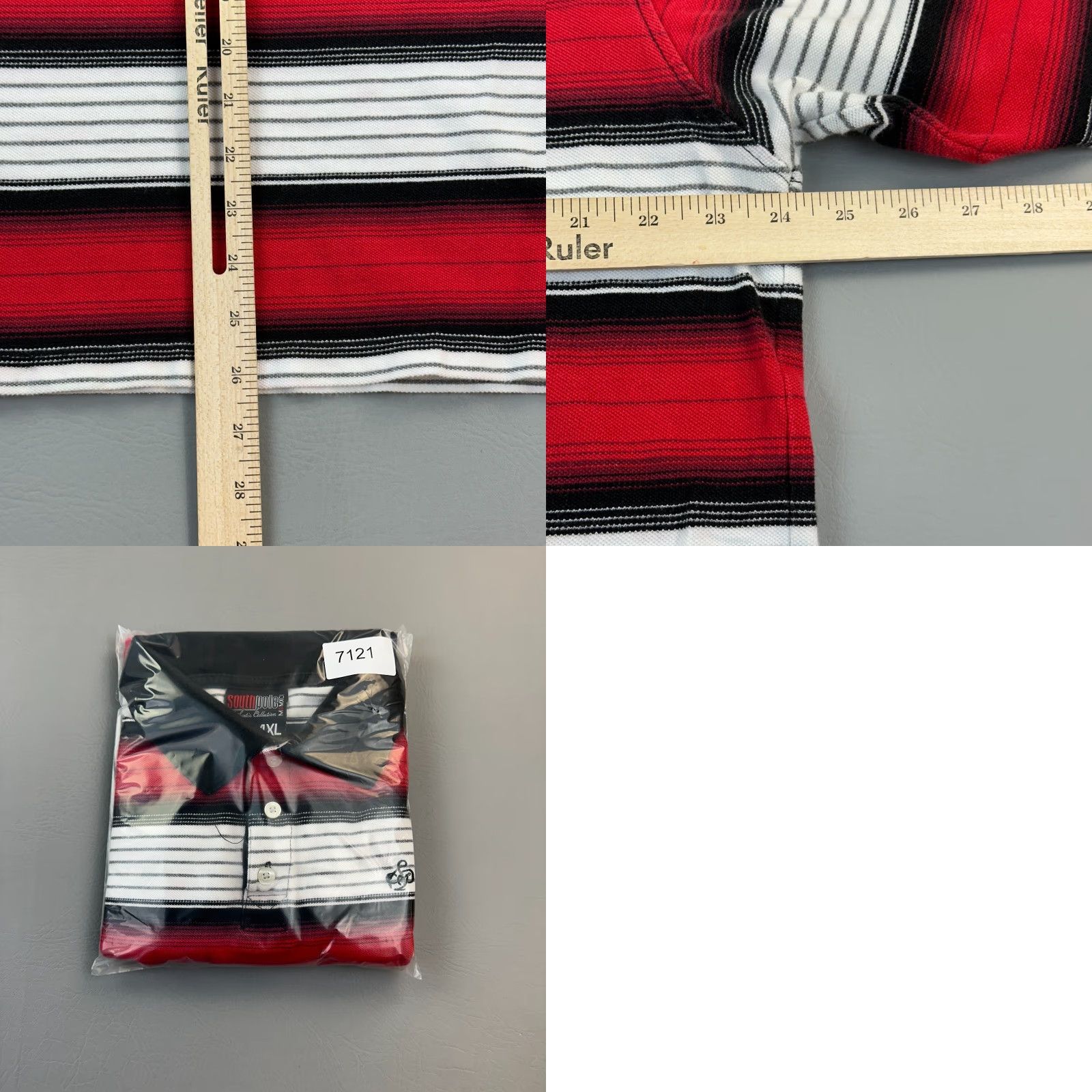 Southpole VINTAGE Southpole Polo Shirt Mens XL Red White Striped Hip Hop Streetwear Y2K Size US XL / EU 56 / 4 - 8 Thumbnail
