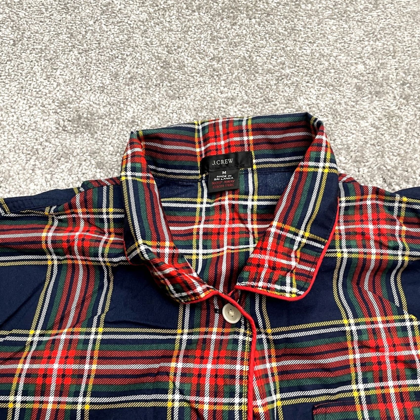 J.Crew J.CREW Pajama Top Shirt Women Medium Multicolor Plaid Cotton Polin Button Up Size M / US 6-8 / IT 42-44 - 3 Thumbnail