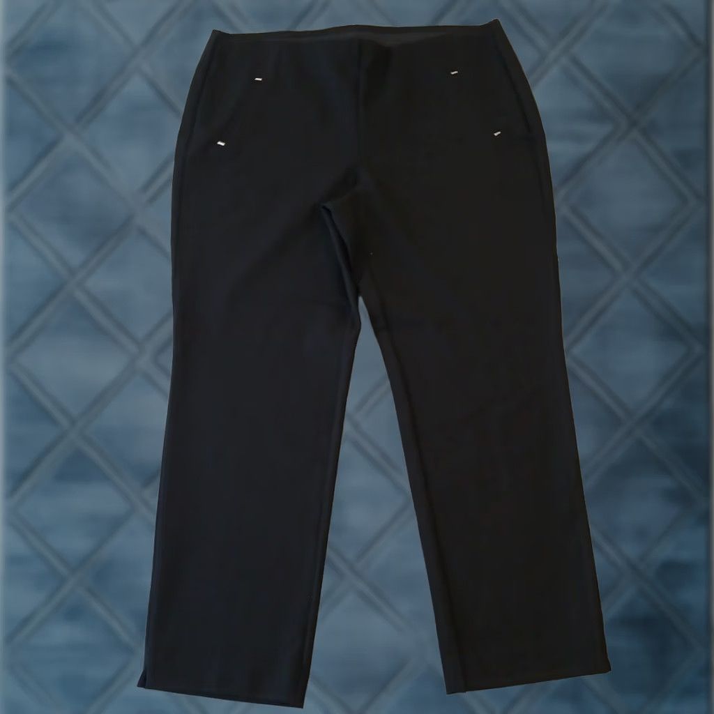 Vintage Chico's Pants Womens Ankle Straight 14P Black Pull On Mid Rise 36 In Inseam 25 in Petite Nylon Ray on Spandex Size 36" / US 14 / IT 50 - 1 Thumbnail