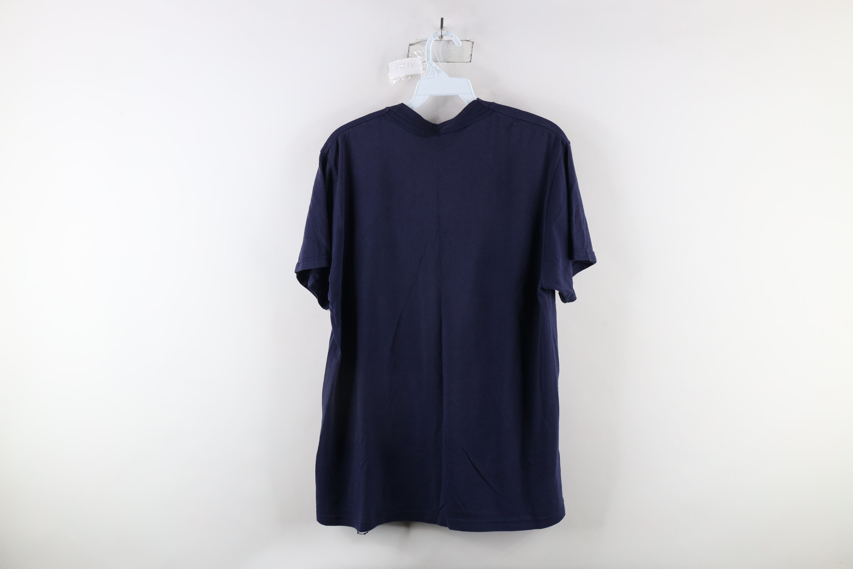Vintage Vintage 90s Streetwear Blank Pocket T-Shirt Navy Blue Size US L / EU 52-54 / 3 - 9 Thumbnail