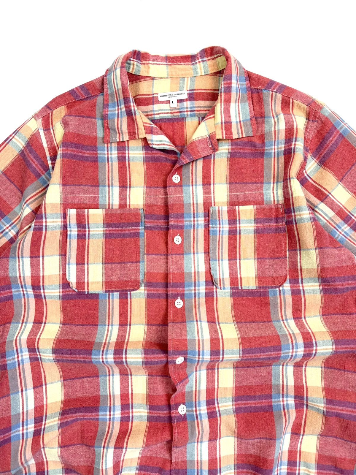 Engineered Garments Engineered Garments Linen Blend Plaid Shirt USA Short Sleeve Size US L / EU 52-54 / 3 - 7 Thumbnail