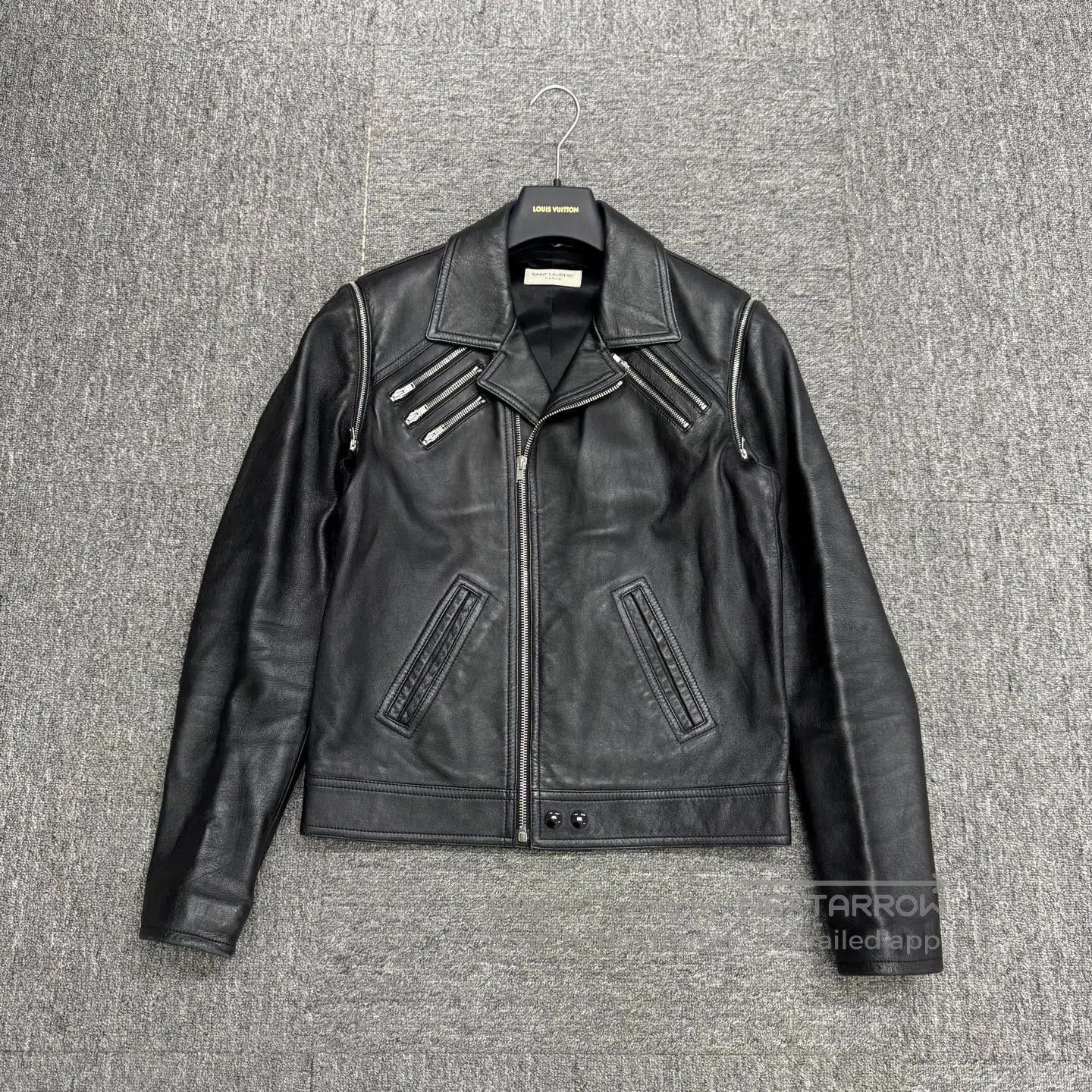 Saint Laurent Paris Black Leather Biker Jacket with Zip Accents. Size US M / EU 48-50 / 2 - 1 Thumbnail