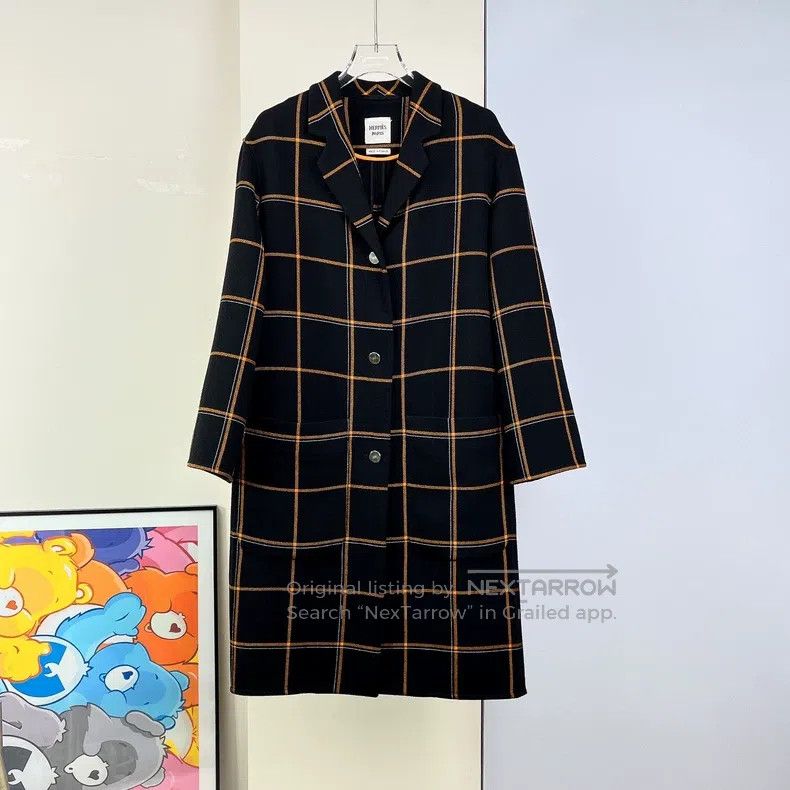 Hermes Hermes Plaid Medium-length Wool Coat Size XS / US 0-2 / IT 36-38 - 1 Thumbnail