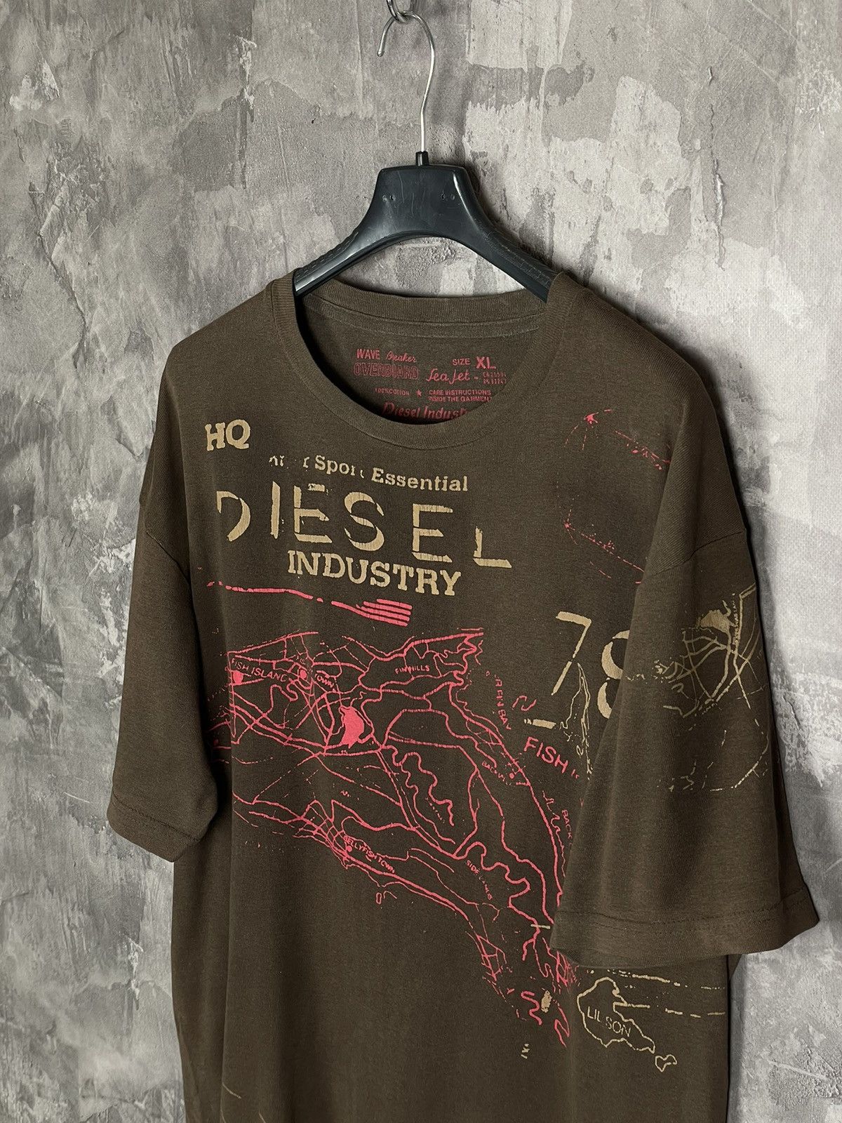 Diesel × Vintage Diesel Industry Vintage Japanese Style Brown Rare T shirt Size US XL / EU 56 / 4 - 7 Thumbnail