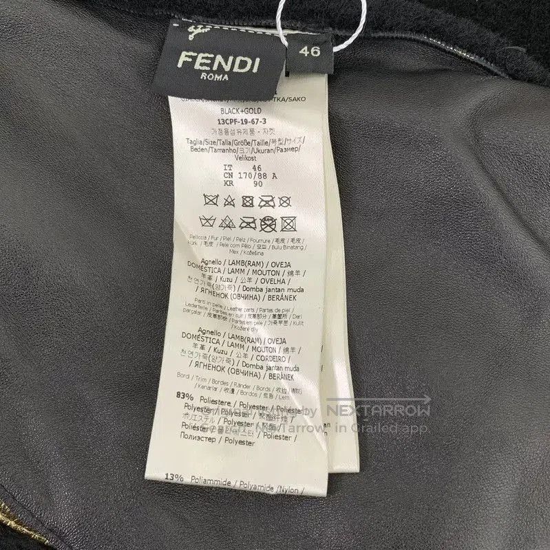 Fendi Fendi Men's Black Jacket with Gold Collar . Size US M / EU 48-50 / 2 - 7 Thumbnail
