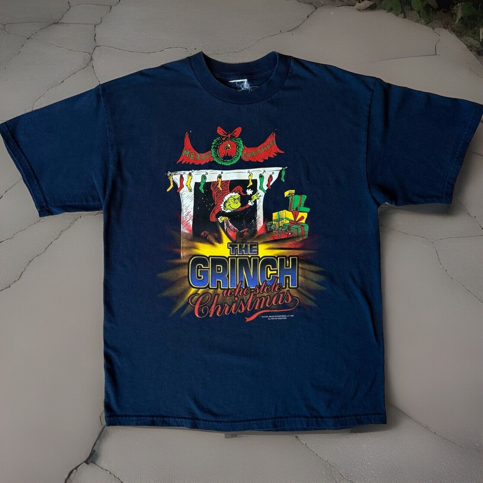 Vintage The Grinch Who Stole Christmas Vintage Shirt XL Navy 90s Size US XL / EU 56 / 4 - 1 Thumbnail