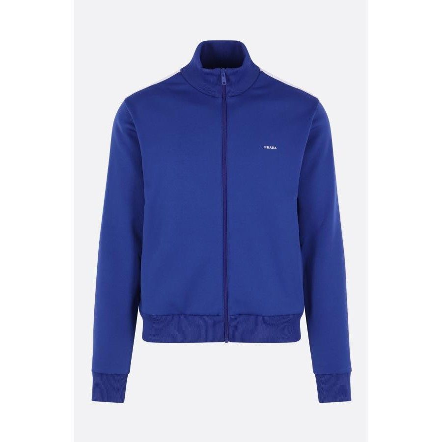 Prada PRADA Full Zip Blue Technical Jersey Sweatshirt New & Authen Size US M / EU 48-50 / 2 - 1 Thumbnail