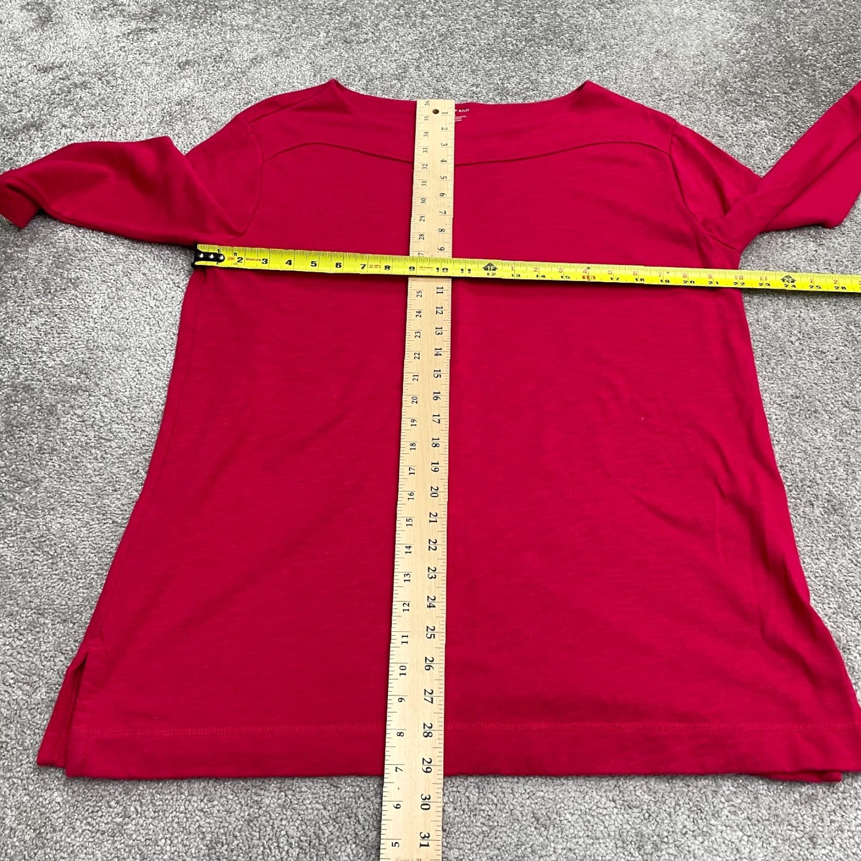 Lands' End Lands' End T-Shirt Mens Medium Mock Neck 3/4 Sleeve Cotton Casual Pink Top Size M / US 6-8 / IT 42-44 - 7 Thumbnail