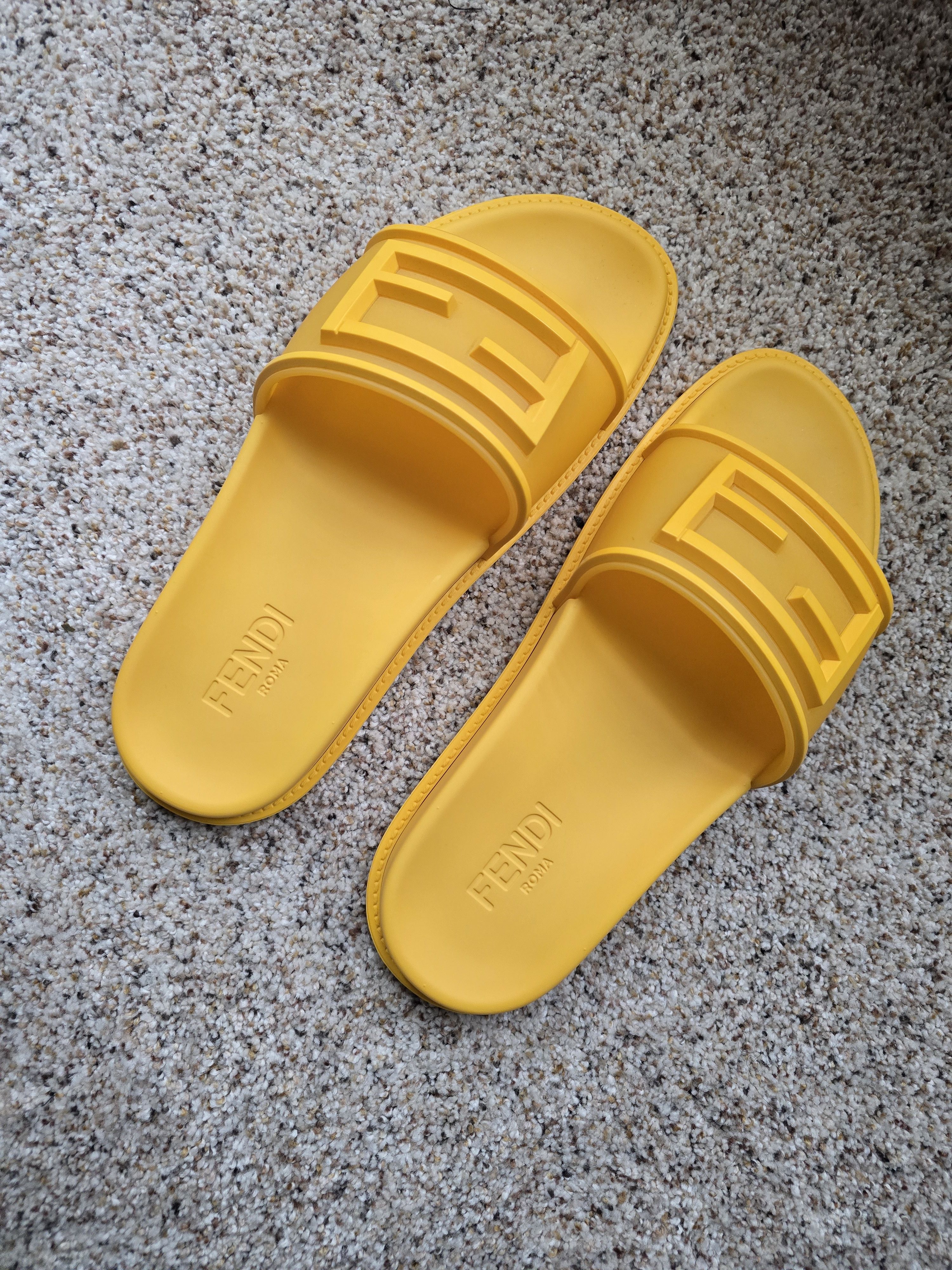 Fendi Fendi Yellow Rubber FF Sandals US 9/UK 8 Made in Italy New Size US 9 / EU 42 - 5 Thumbnail