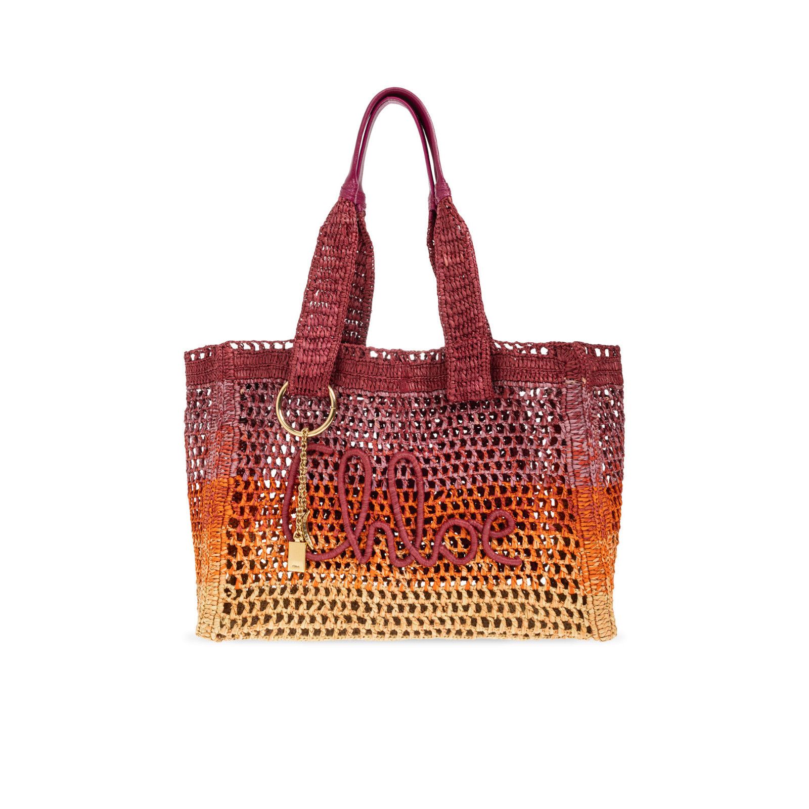 Chloe Chloe East West Summer Banana Multicolor Raffia Shoulder Bag Size ONE SIZE - 1 Thumbnail