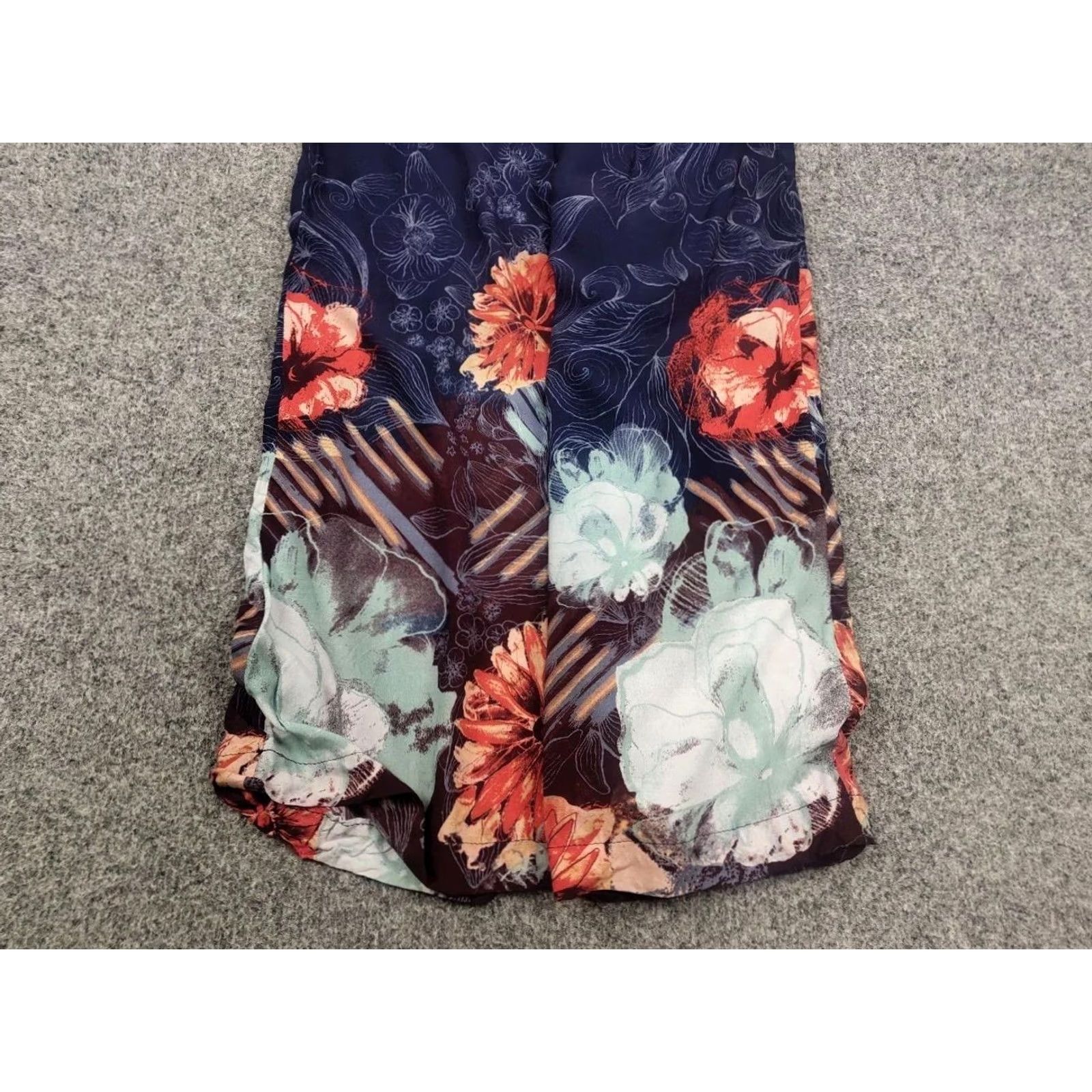 Vintage IVKO Design Viscose Floral Print Blue Trouser Wide-Leg Pants Womens 36 Blue Floral Vintage No N/A Size 25" / US 0 / IT 36 - 5 Thumbnail