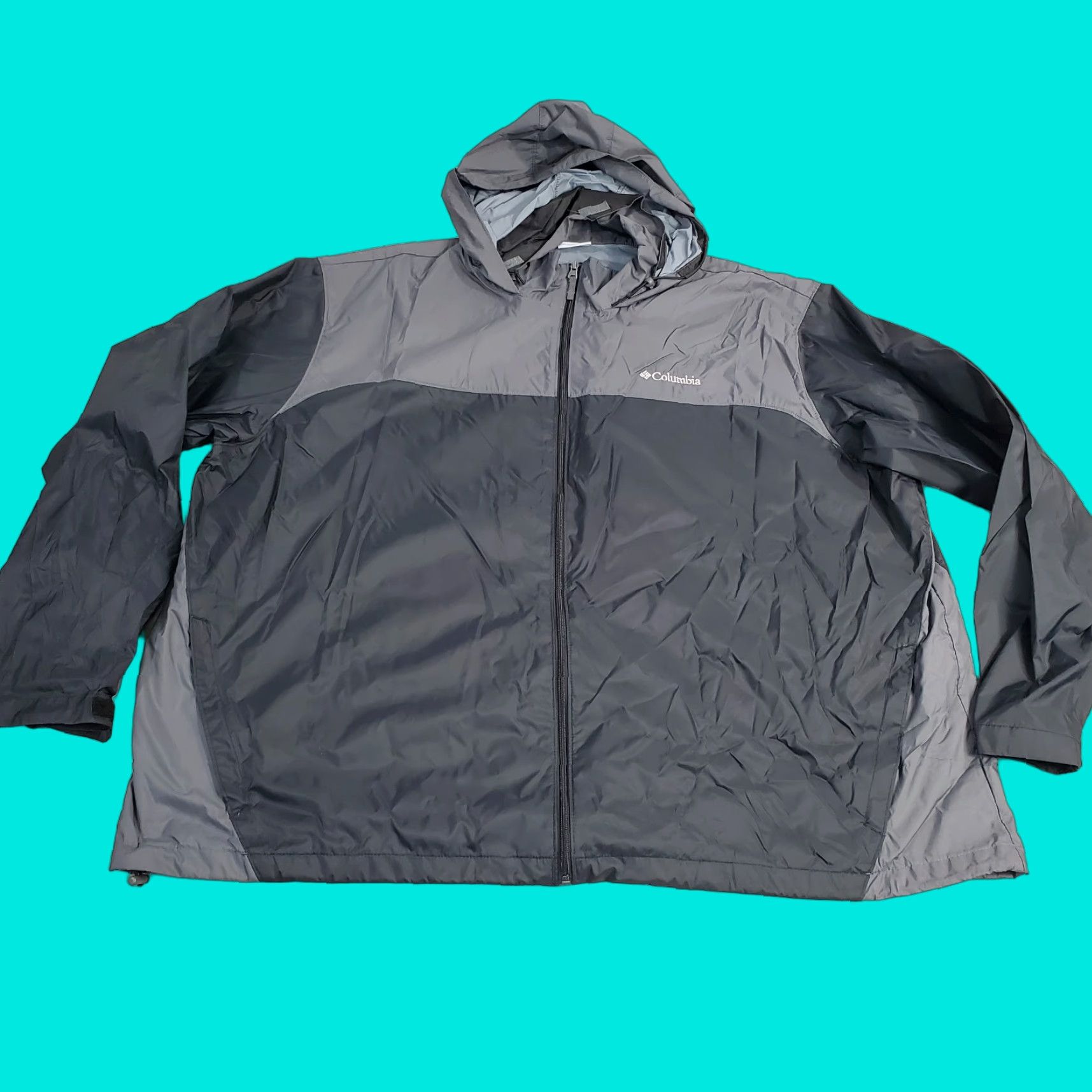 Vintage Columbia Jacket Mens 4X Gray Windbreaker Hooded Full Zip Outdoors Lightweight Size US XXL / EU 58 / 5 - 1 Thumbnail