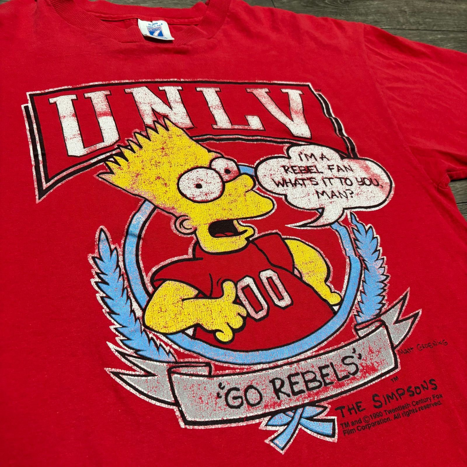 Logo 7 × Vintage Vintage UNLV Rebels Bart Simpsons 1990 Red Shirt Size US L / EU 52-54 / 3 - 2 Thumbnail
