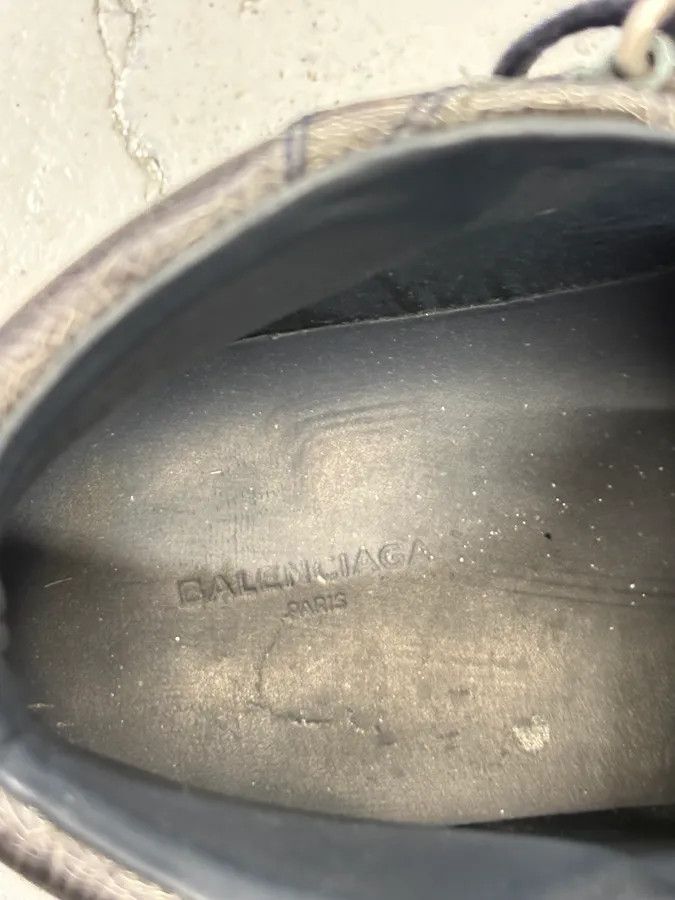Balenciaga Balenciaga Grey Crackled Effect Leather High-Top Sneakers Size US 10.5 / EU 43-44 - 8 Thumbnail