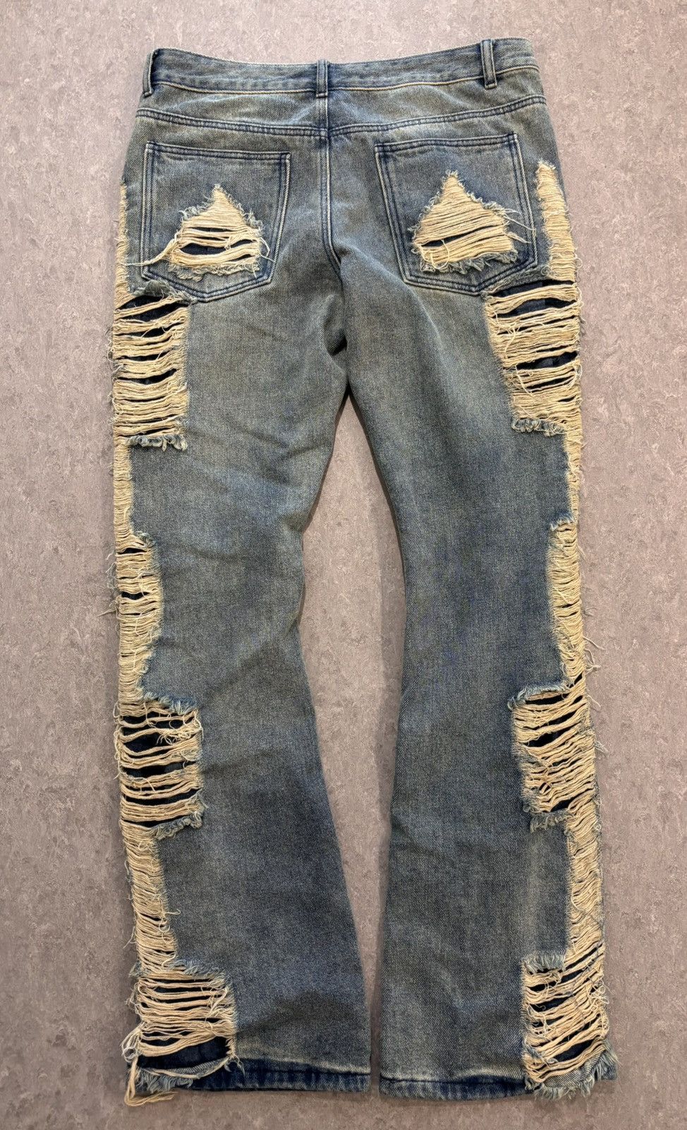 Japanese Brand Distressed Flared Jeans Size US 34 / EU 50 - 2 Thumbnail