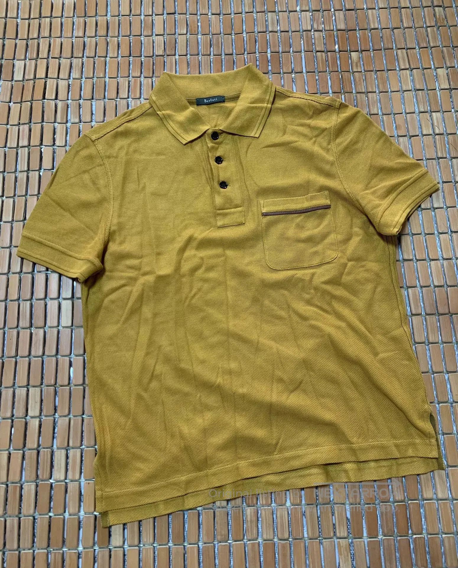 Berluti Berluti Yellow Polo Leather Shirt. Size US S / EU 44-46 / 1 - 1 Thumbnail