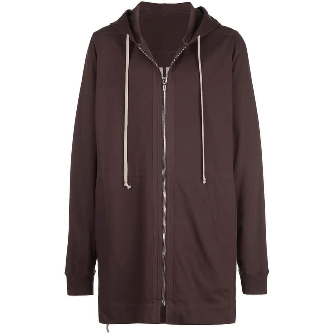 image of Avant Garde x Rick Owens Long Zip Hoodie in Brown, Men's (Size Small)