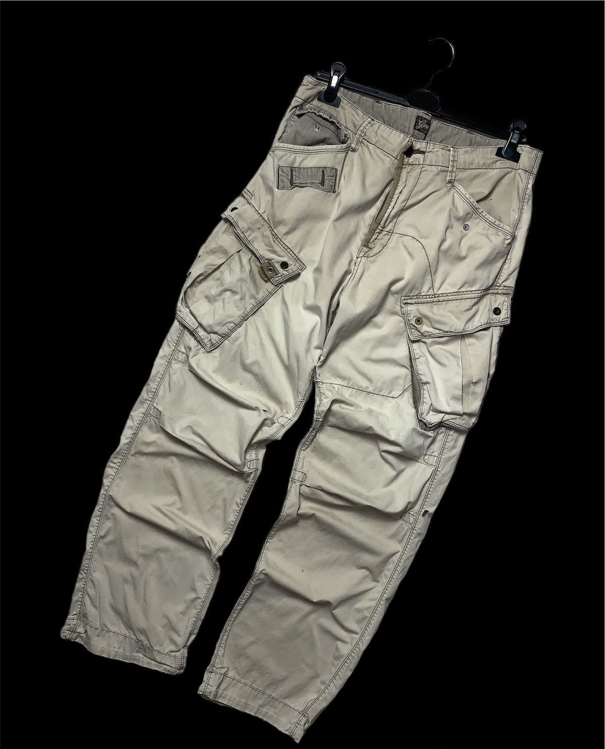 Vintage G Star Raw cargo pants multi pocket distressed Y2K