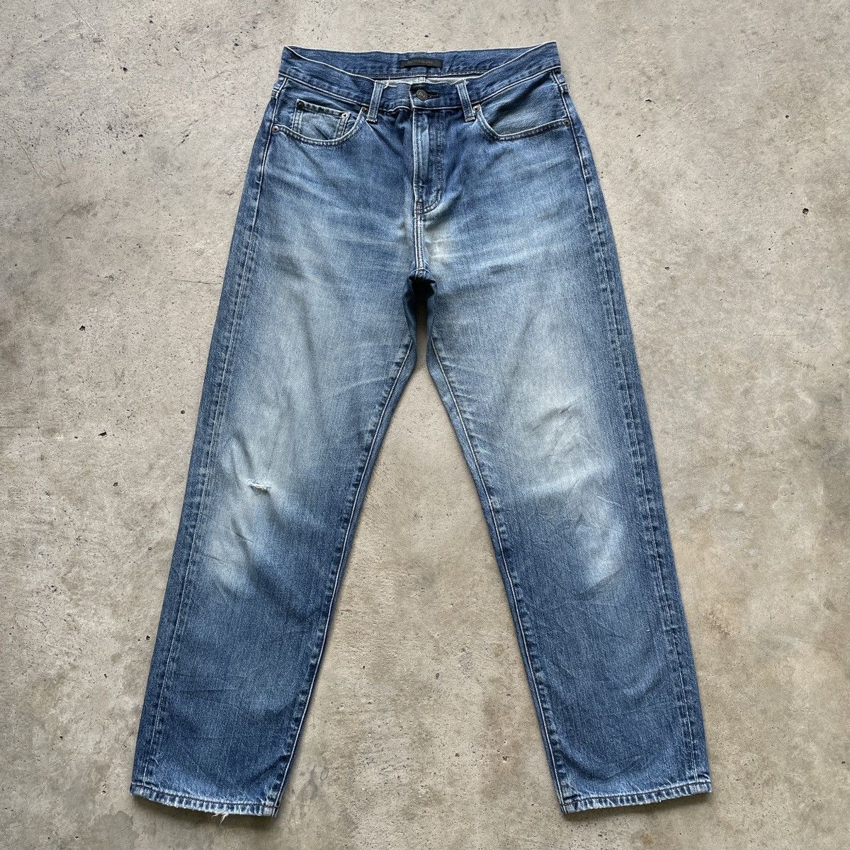 image of W31X29.5 Vintage Faded Denim Jeans Pants in Faded Blue, Men's