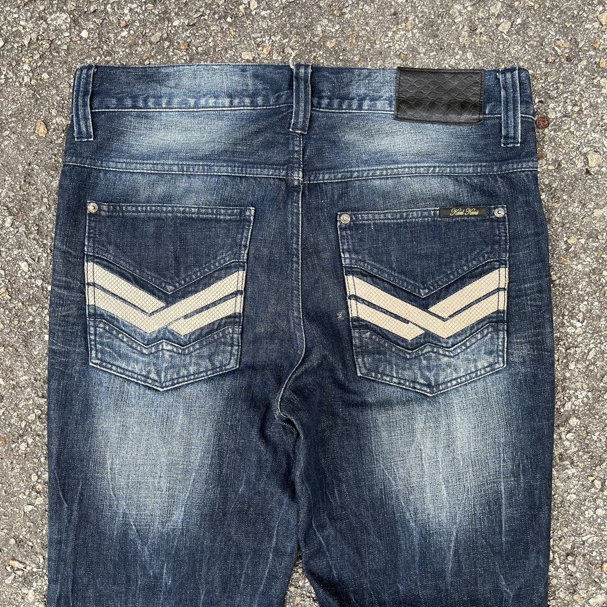 JNCO Crazy Y2K Karl Kani Distressed Faded Jeans Size US 34 / EU 50 - 9 Thumbnail