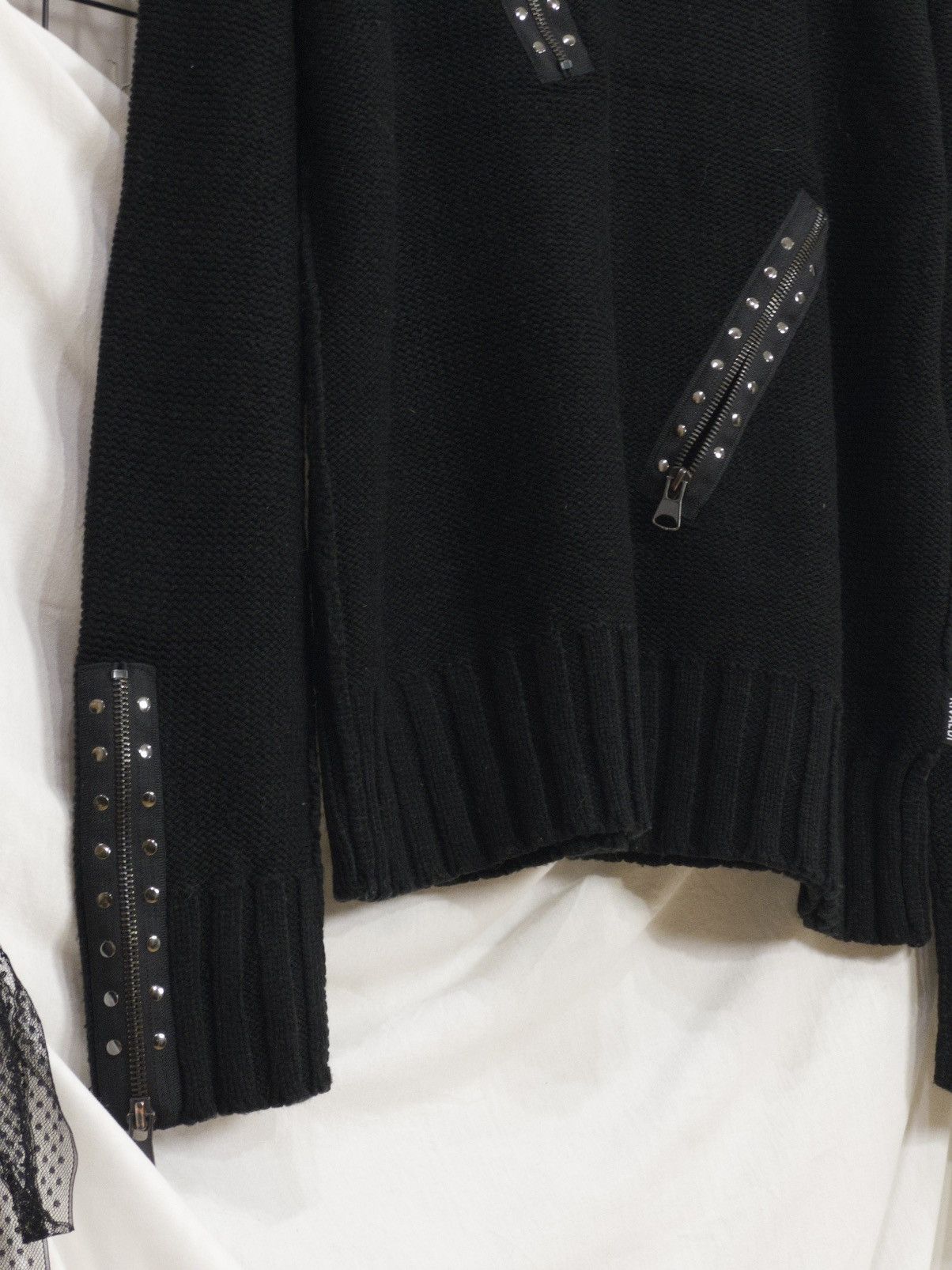 Vintage Black industrial knit sweater with zippers & D-rings Size M / US 6-8 / IT 42-44 - 3 Thumbnail