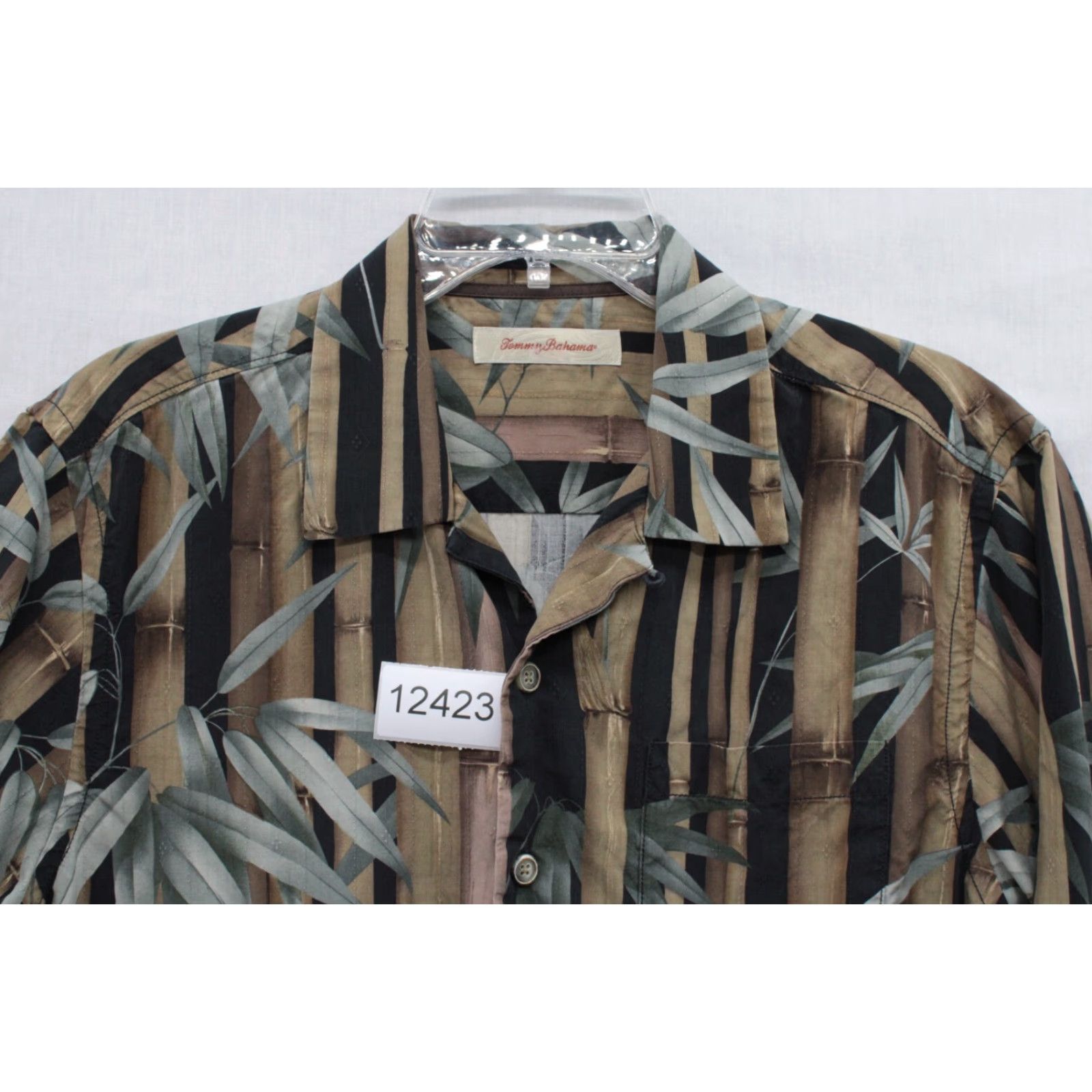 Tommy Bahama Tommy Bahama Shirt Men's M Black Silk Camp Collar Floral Bamboo Tree Size US M / EU 48-50 / 2 - 8 Thumbnail