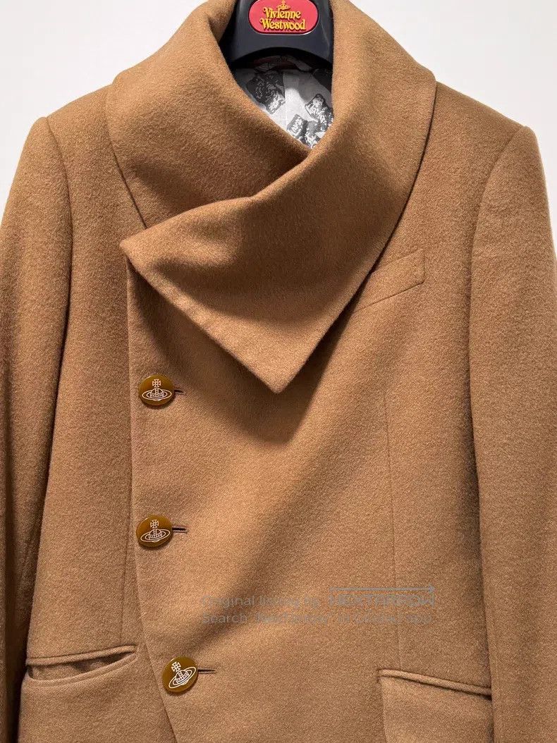 Vivienne Westwood Vivienne Westwood Camel Asymmetrical Wool Coat Size M / US 6-8 / IT 42-44 - 3 Thumbnail