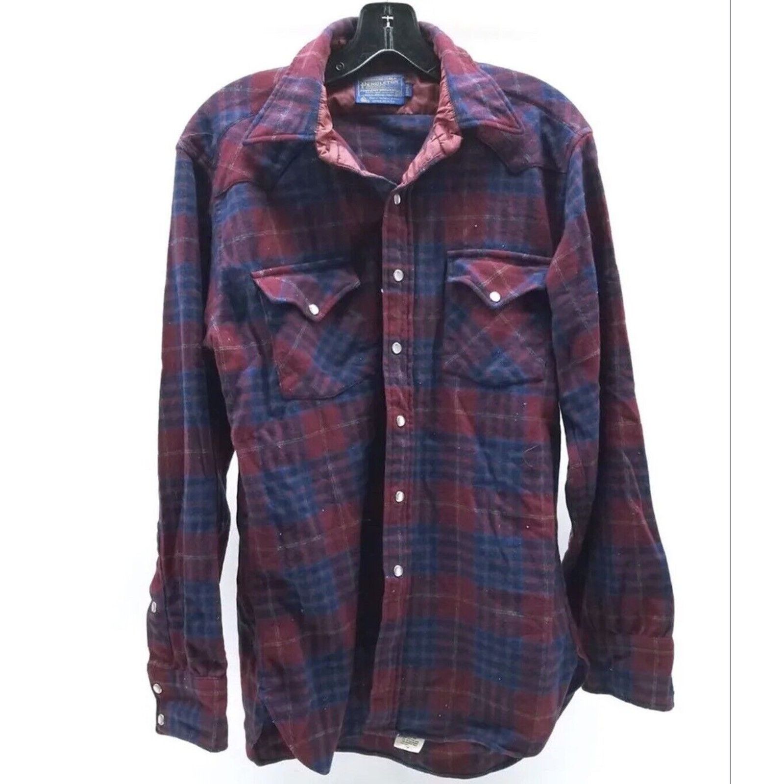 Pendleton Pendleton High Grade Men’s M Red Plaid Pearl Snap Wool Shirt Size US M / EU 48-50 / 2 - 2 Thumbnail