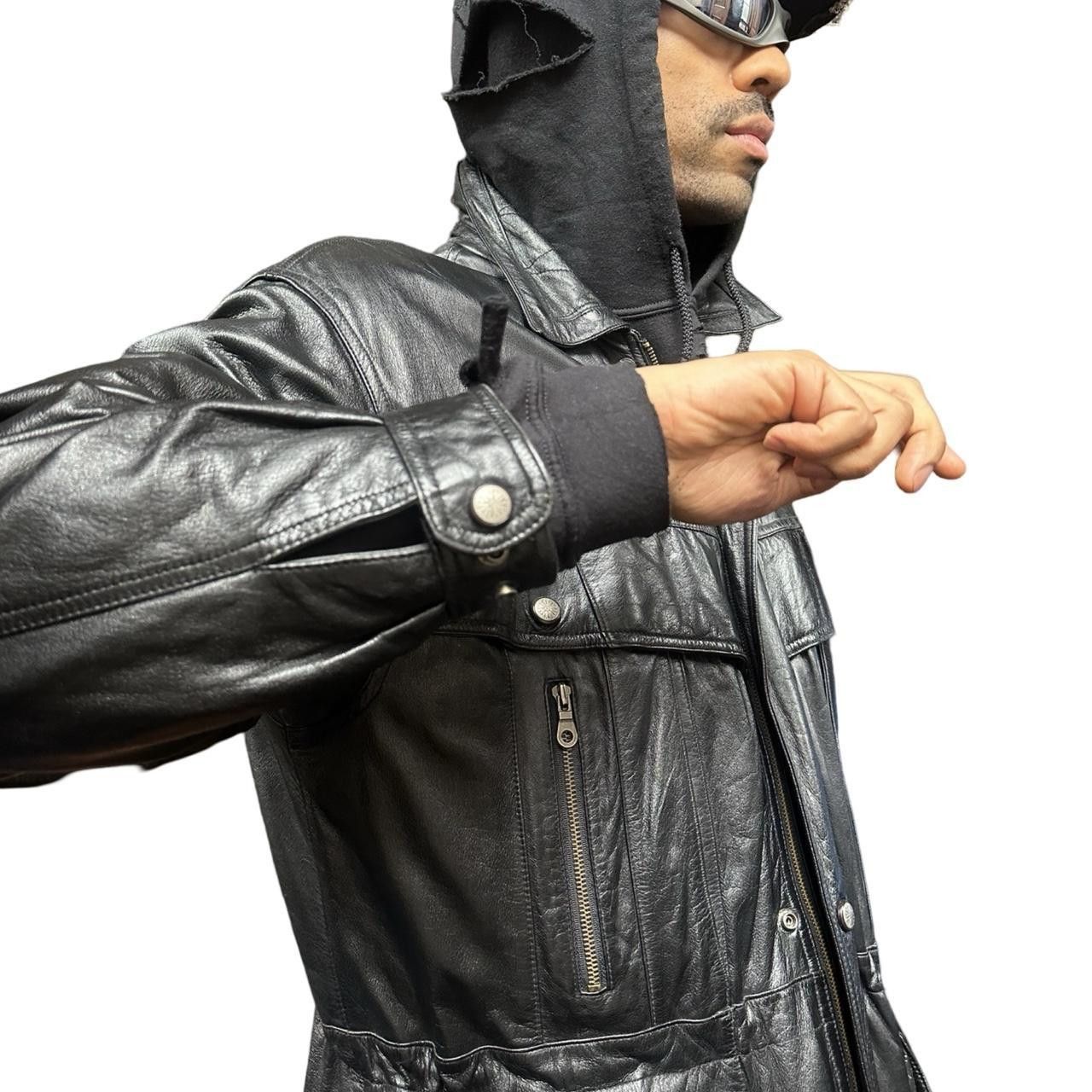 Vintage Vintage 80's Style Black Leather Pocket Jacket - Medium Size US M / EU 48-50 / 2 - 8 Thumbnail