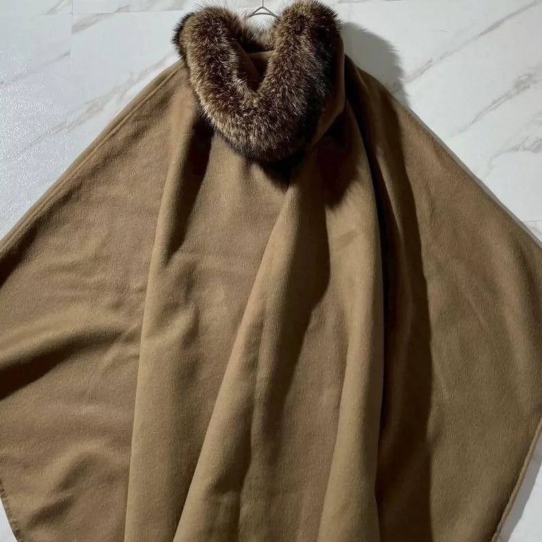 Loro Piana LORO PIANA Cashmere cap cloak with fur trim Size M / US 6-8 / IT 42-44 - 3 Thumbnail
