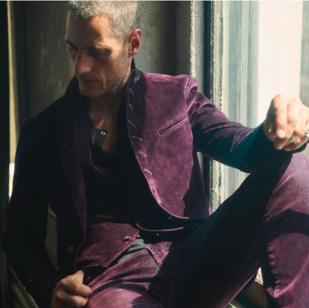 John Varvatos Woodward flocked velvet jacket EU 50 USA 40 Size US M / EU 48-50 / 2 - 4 Thumbnail