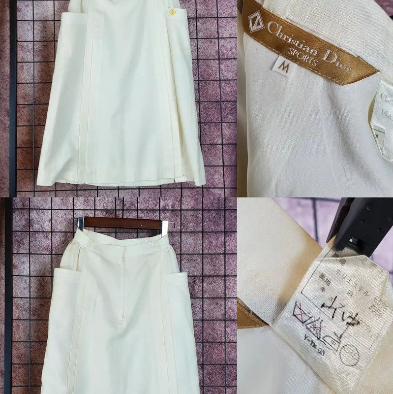 Dior Dior Embroidered Midi Skirt in Cream Color 0089 Size 23" - 1 Thumbnail
