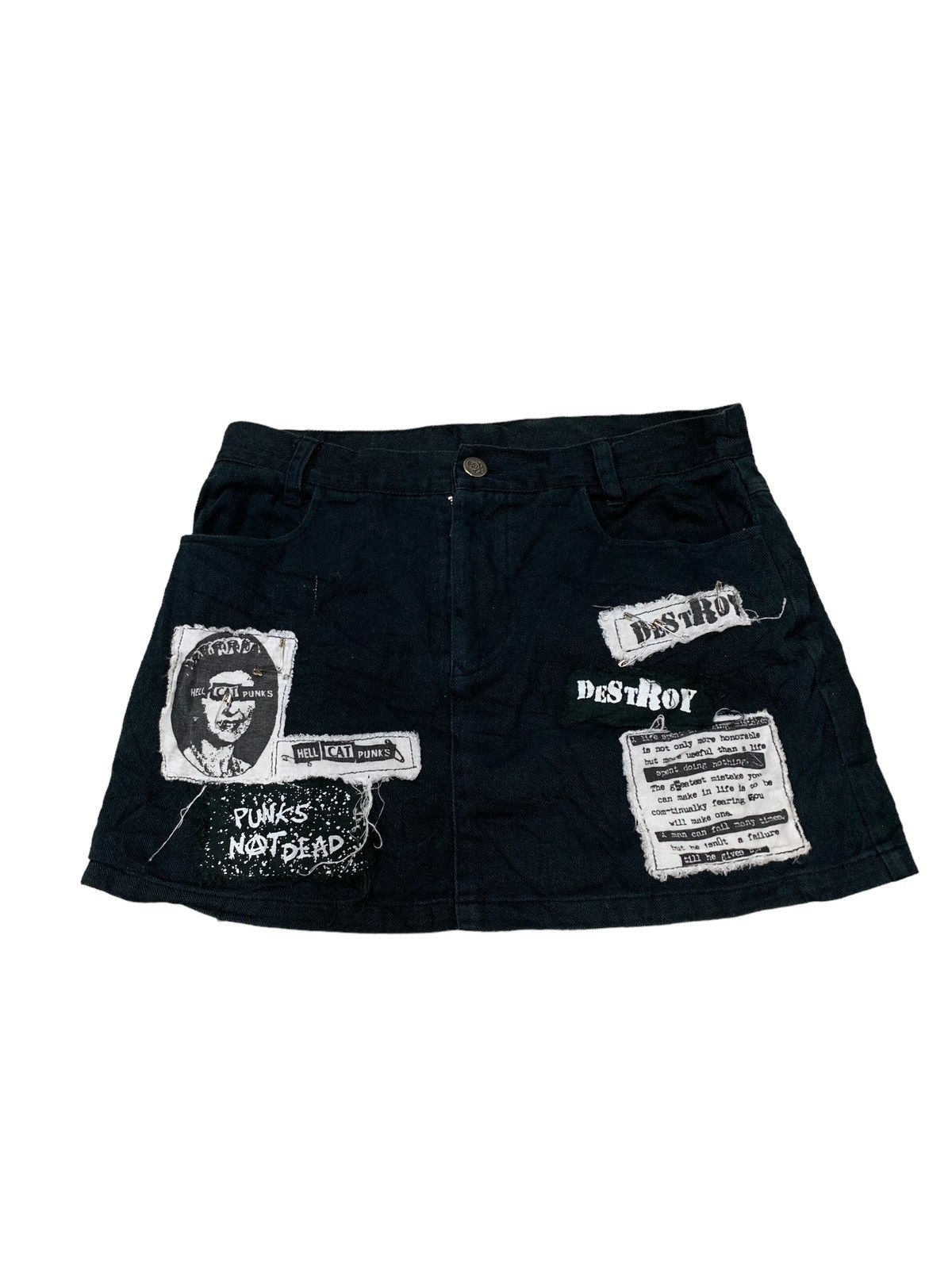 image of Seditionaries x Vintage Hell Cats Punk Skirt in Black, Women's (Size 28)