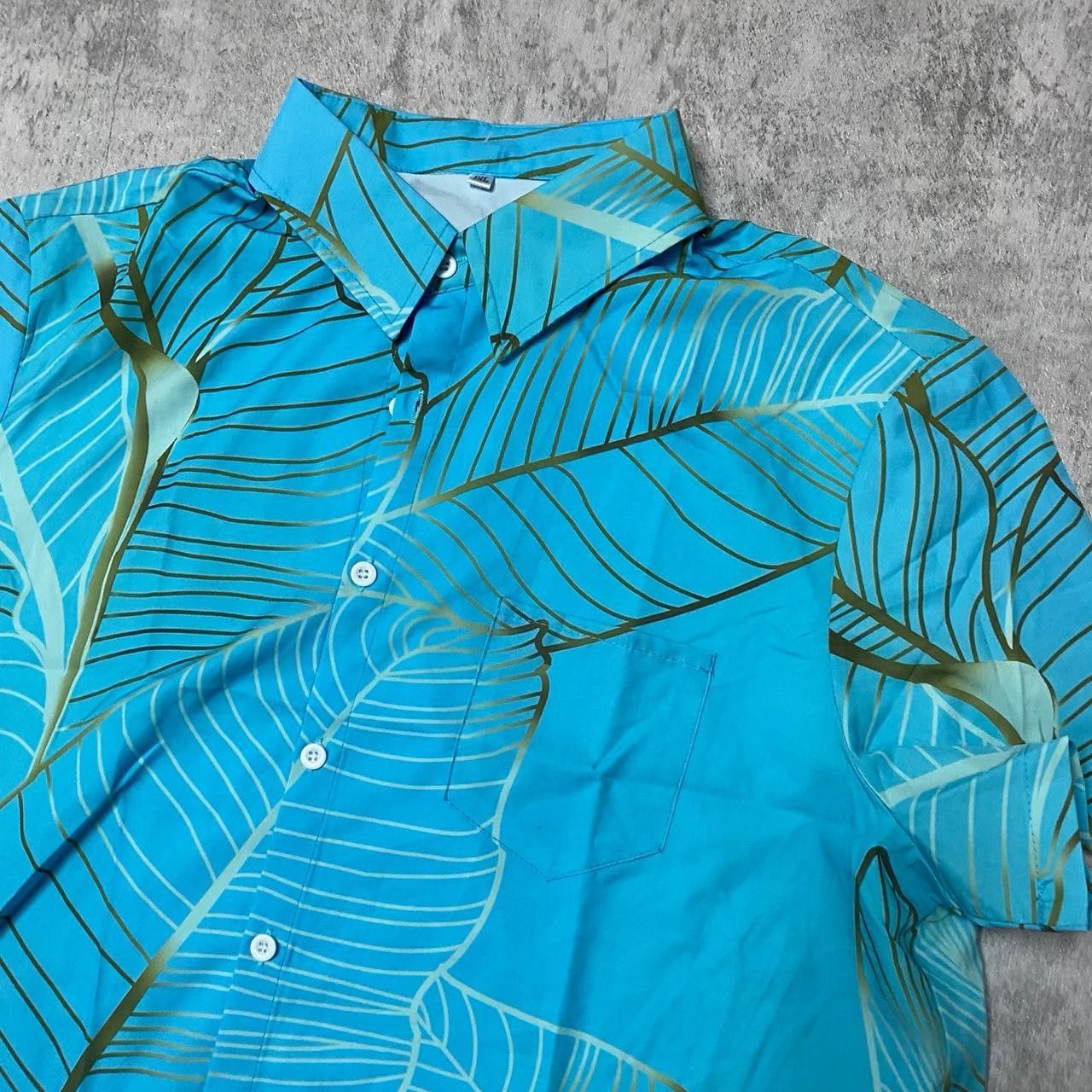 Other Blue short sleeve button up shirt #casualwear Size US XL / EU 56 / 4 - 2 Thumbnail