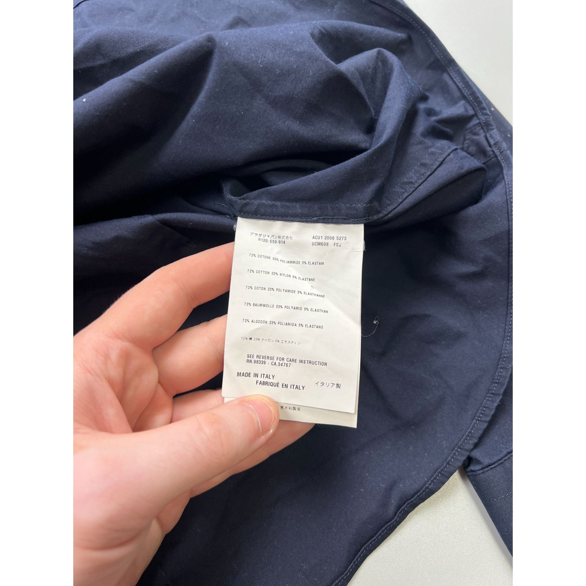 Prada Prada Navy Nylon Shirt (Y0809) Size US L / EU 52-54 / 3 - 4 Thumbnail