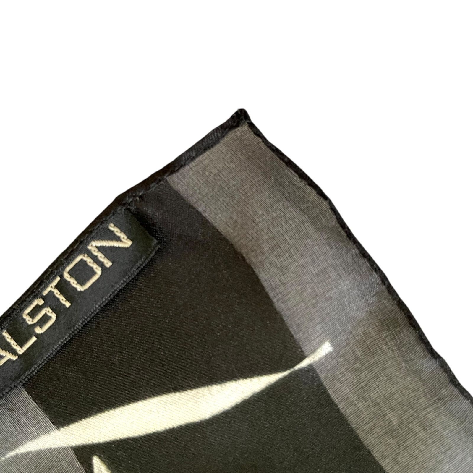 Halston × Vintage Vintage Halston Calla Lily Striped Chiffon Opaque Long Scarf Size ONE SIZE - 7 Thumbnail